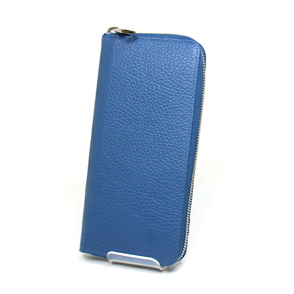 LOUIS VUITTON Long Wallet Purse M58411 Taurillon Clemence Blue Silver Metal Zippy wallet Vertical mens