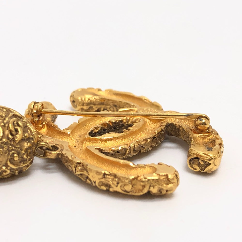 CHANEL Brooch metal gold 93A COCO Mark Fringe Lava