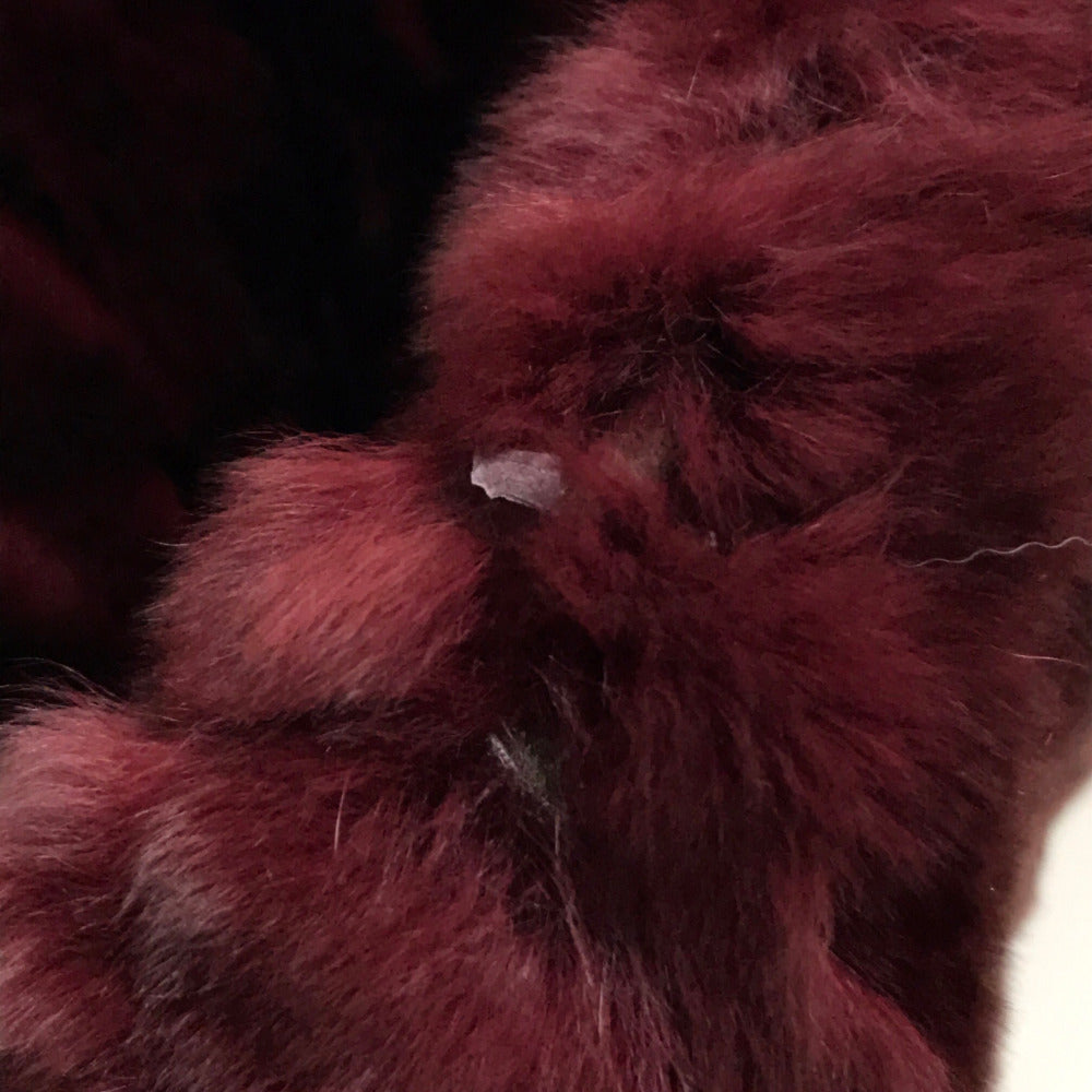 CHANEL Scarf fur Bordeaux CC COCO Mark fur Women