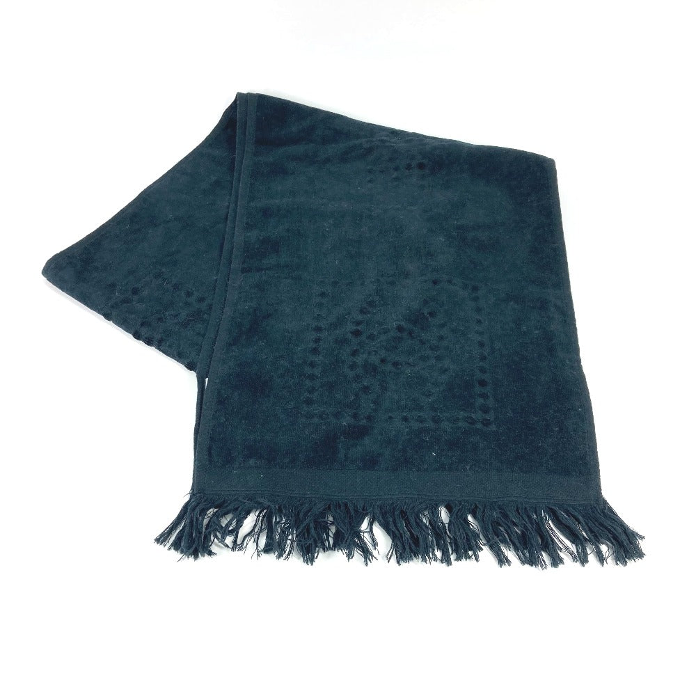 CHANEL towel cotton black Sports SPORTS CC COCO Mark Fringe Women