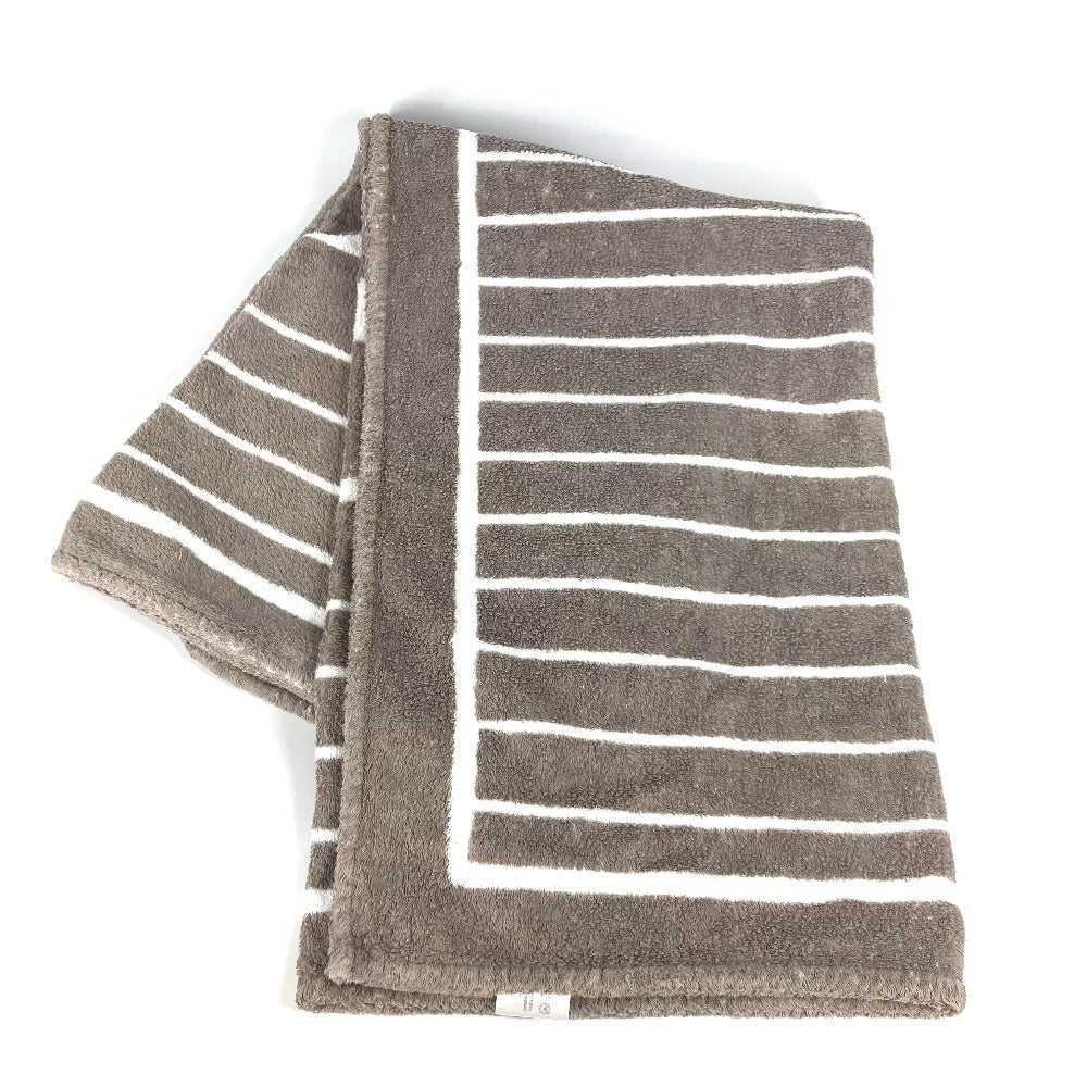 CHANEL towel cotton Gray type logo stripe CC COCO Mark