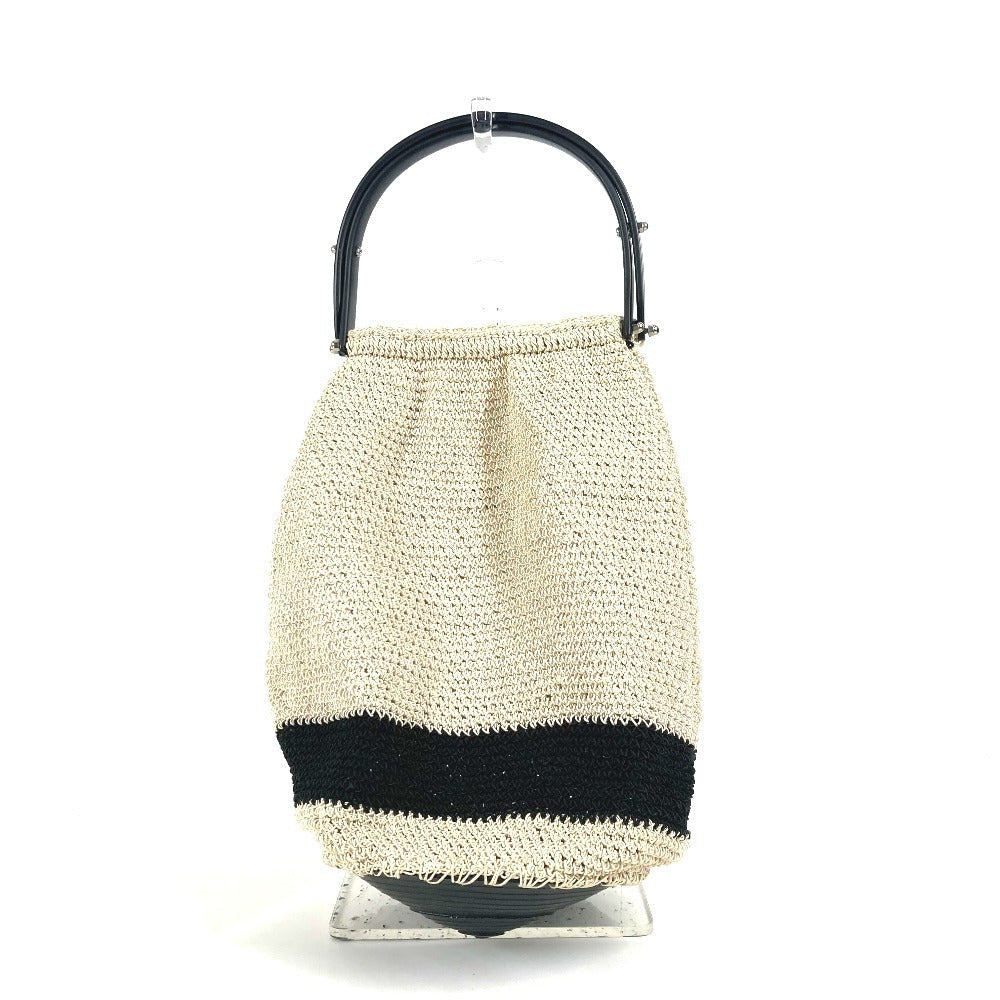 CHANEL Handbag canvas beige logo mesh Women