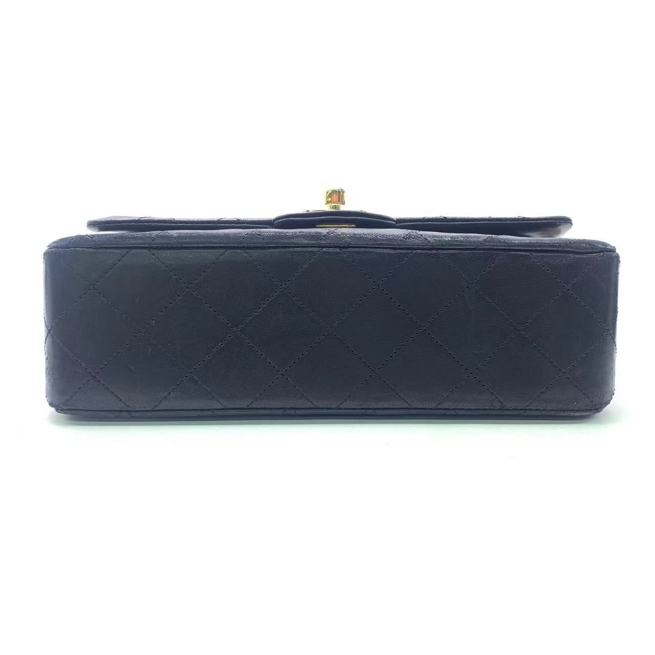 Chanel Classic Flap Small Black Lambskin Leather with 24k Gold Hardware