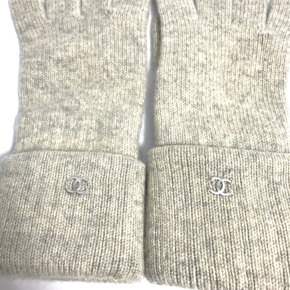 CHANEL gloves cashmere Beige type CC COCO Mark Women