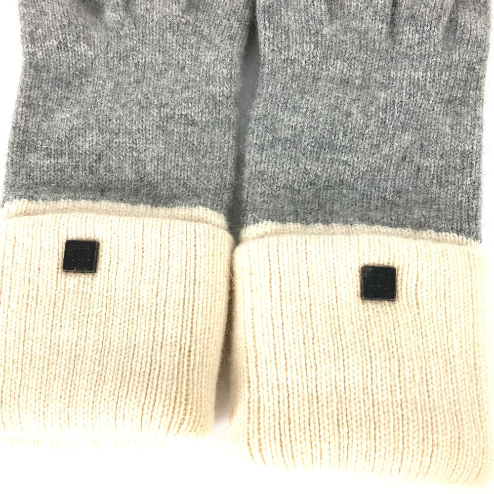 CHANEL gloves cashmere gray Sports CC COCO Mark Women
