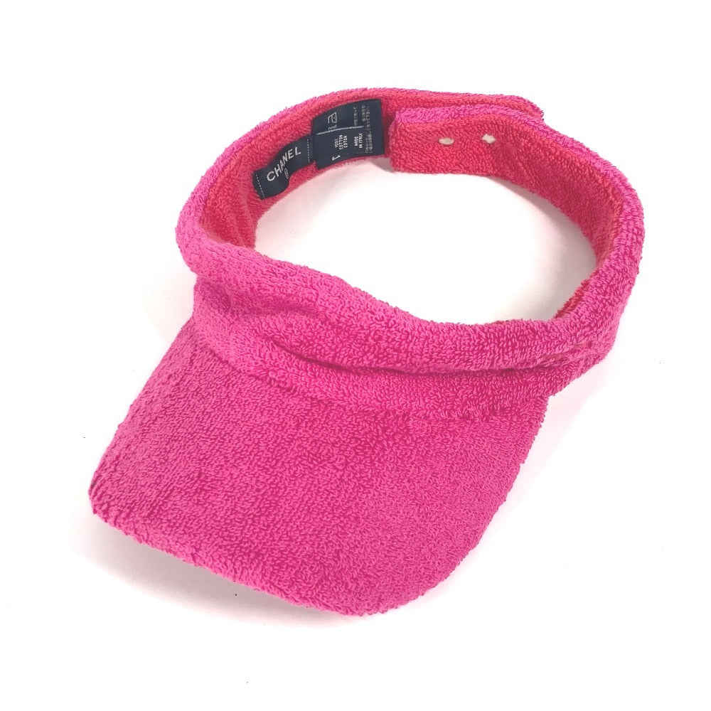 CHANEL Sun visor cotton pink 20C logo
