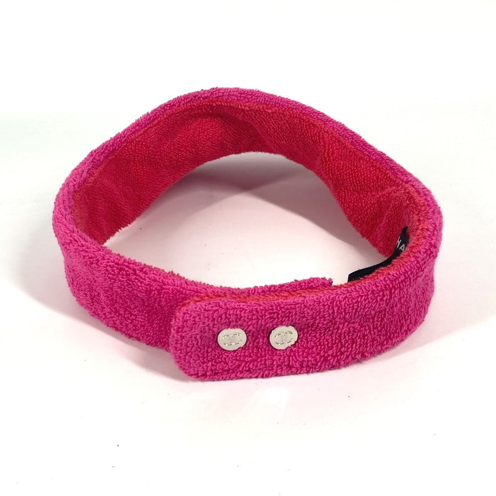 CHANEL Sun visor cotton pink 20C logo