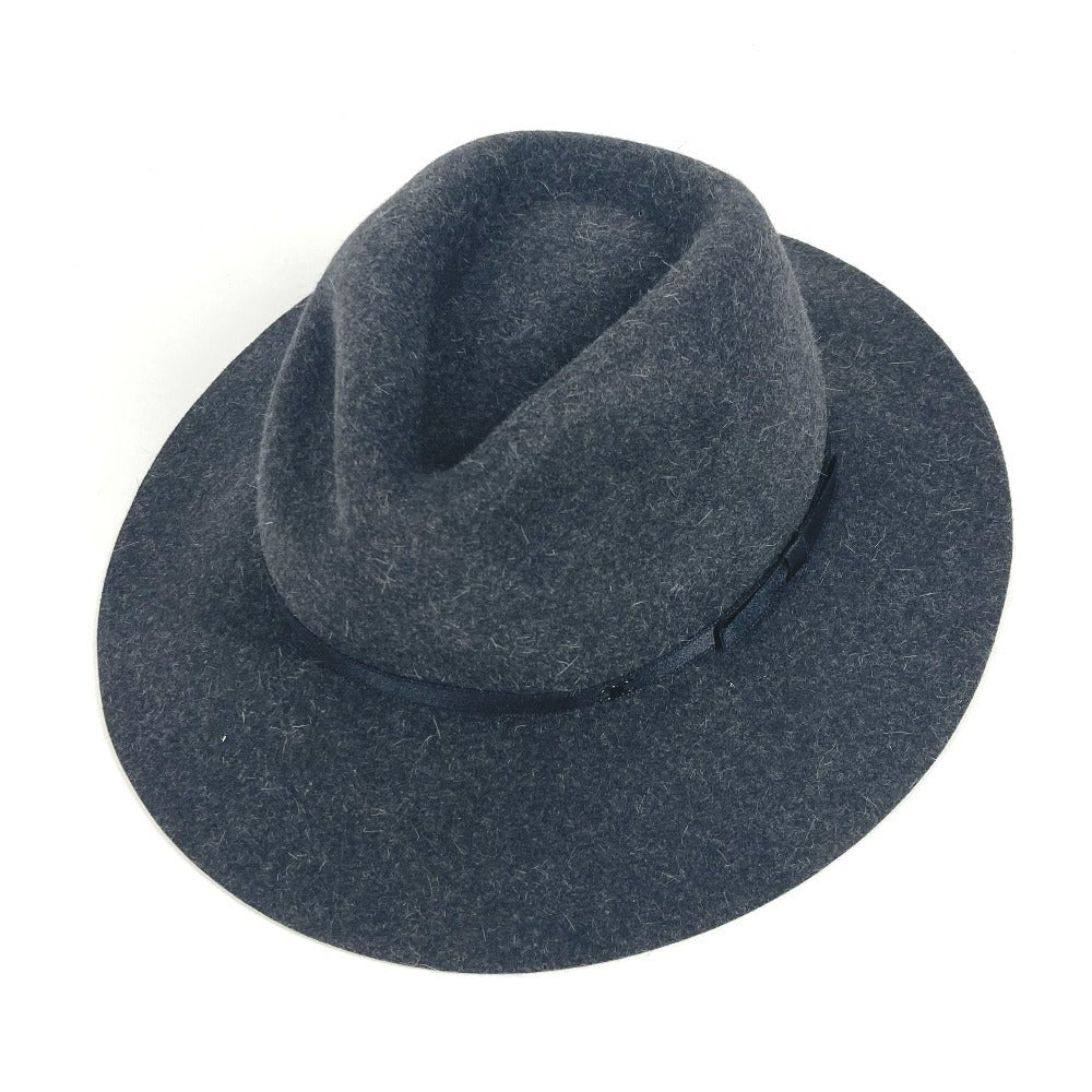 CHANEL hat Rabbit gray Ribbon logo Ribbon CC COCO Mark M
