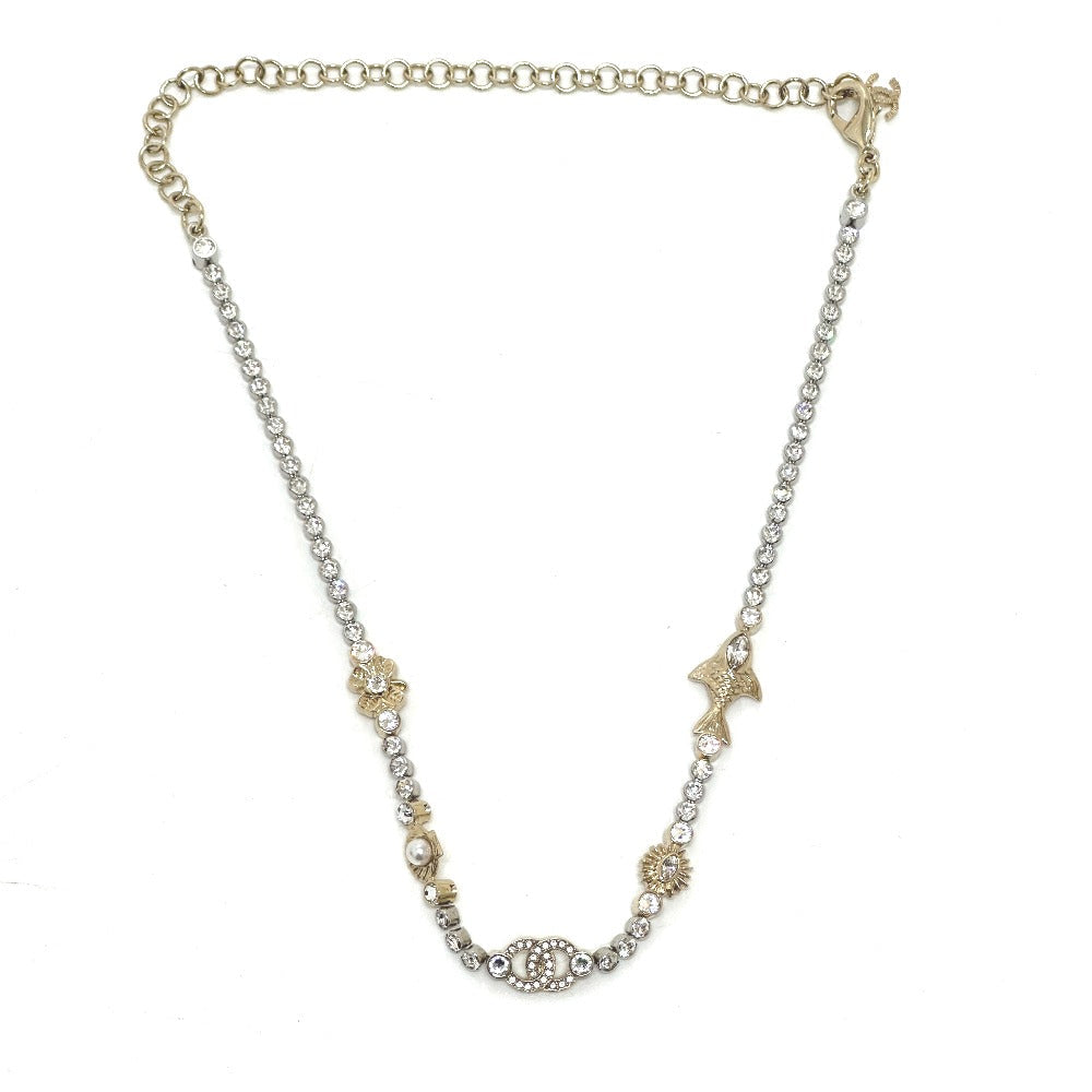 CHANEL Necklace ABE913 metal gold 25C Costume Pearl & Strass Marine Style