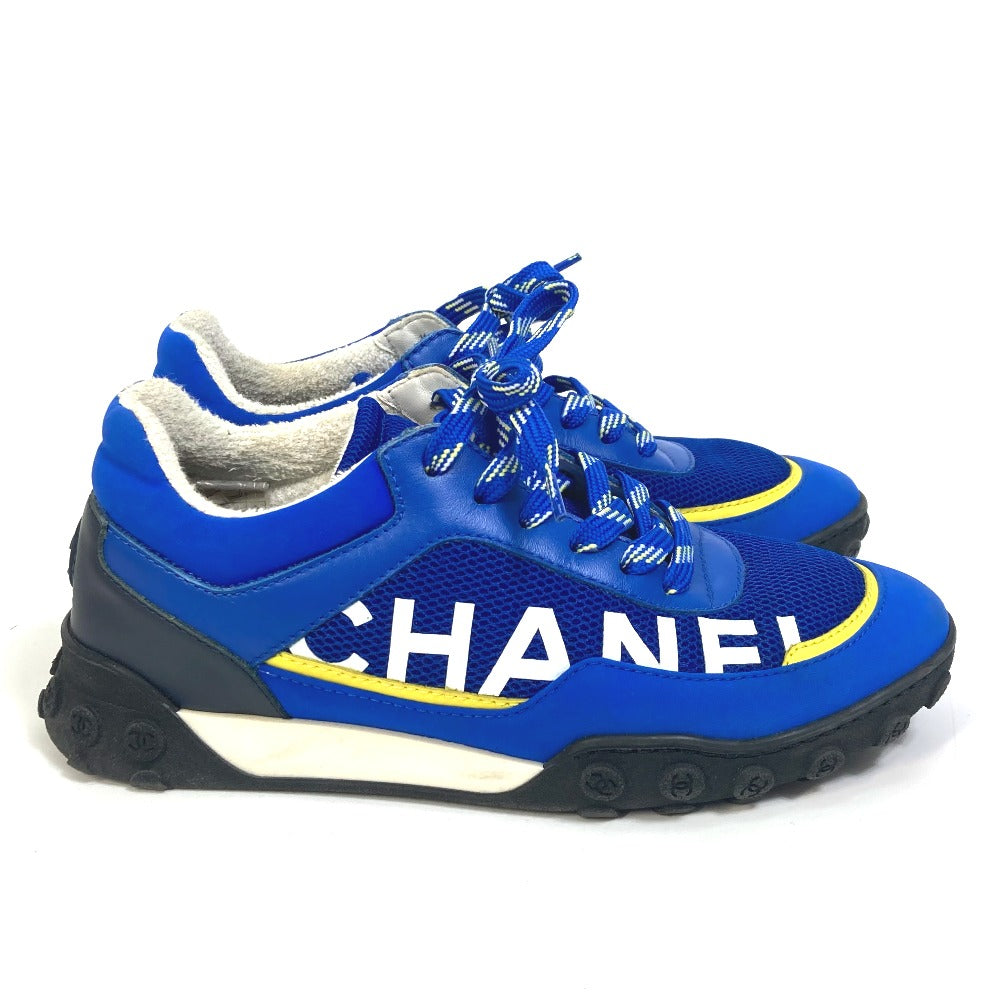 CHANEL sneakers G34086Ã¯Â¿Â½@ Nylon/Leather, Nylon blue CC COCO Mark Women 35
