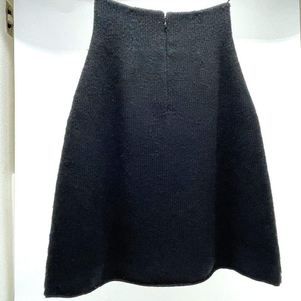 CHANEL skirt P55435K07229 Wool / cashmere black 16K Side double zip Women 34