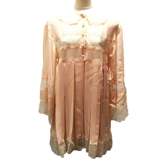CHANEL dress P56537 silk pink Race switch 17S Women 34