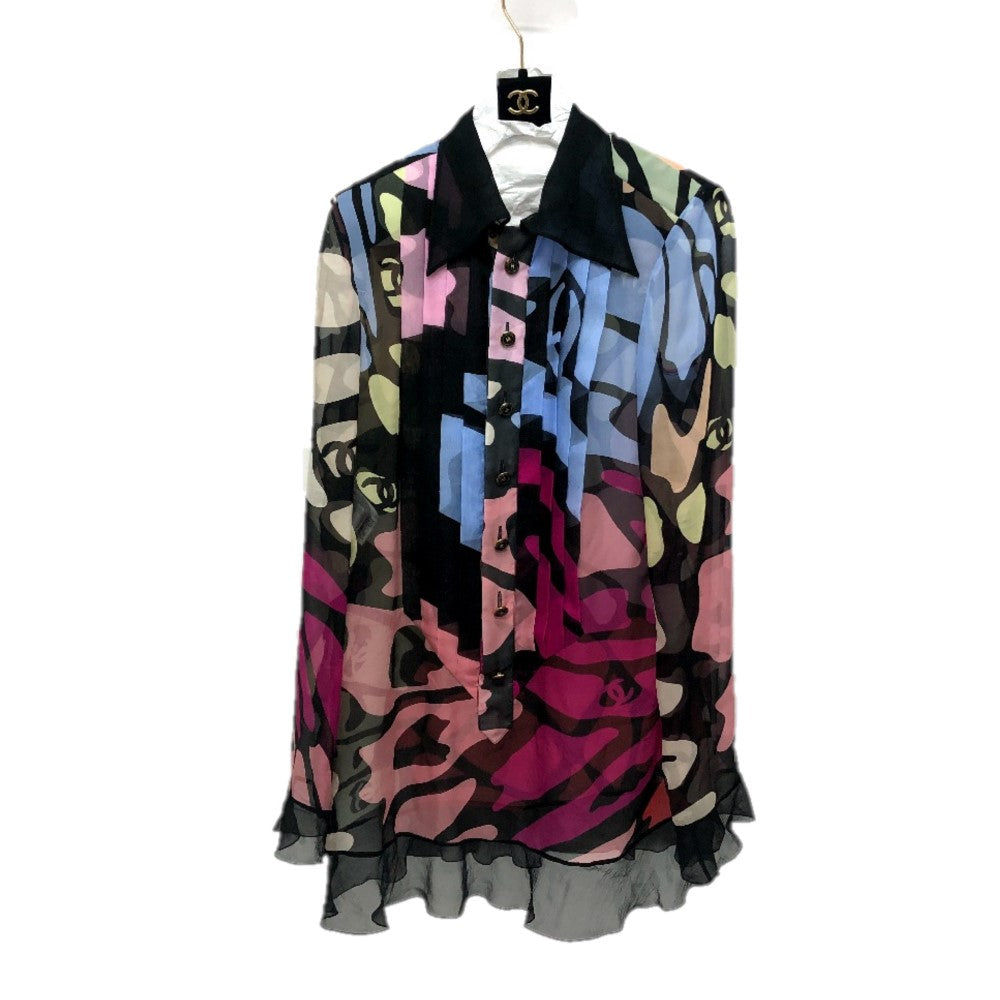 CHANEL cardigan P61292 Viscose black apparel COCO Mark Button Matelasse 4 Pocket Women 34