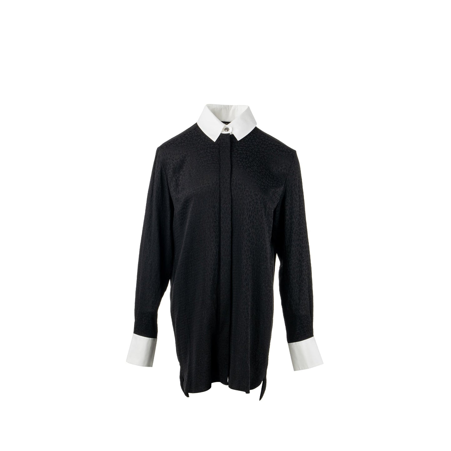 Chanel 21k Size 36 cc logo printed Tunic / Shirt Silk Black/White