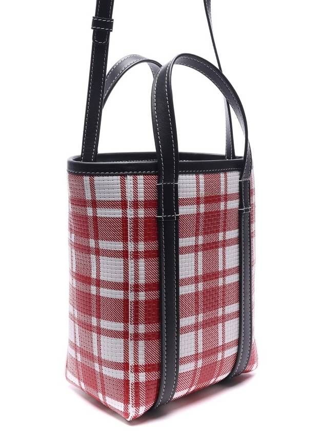 Luxury Balenciaga Trending 2025 Check Barbes Small North South Shopper Tote Bag Red
