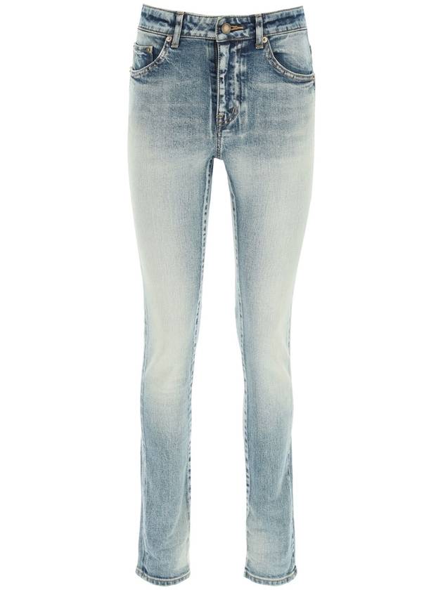Luxury Saint Laurent Trending 2025 Women's Denim Skinny Jeans Light Blue