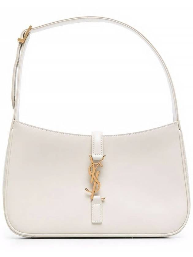 Luxury Saint Laurent Trending 2025 Le 5 A 7 Smooth Leather Hobo Shoulder Bag Blanc Vintage