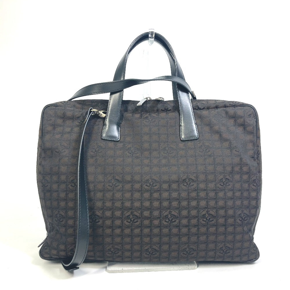 CHANEL Business bag Nylon, Leather Brown New travel line Handbag