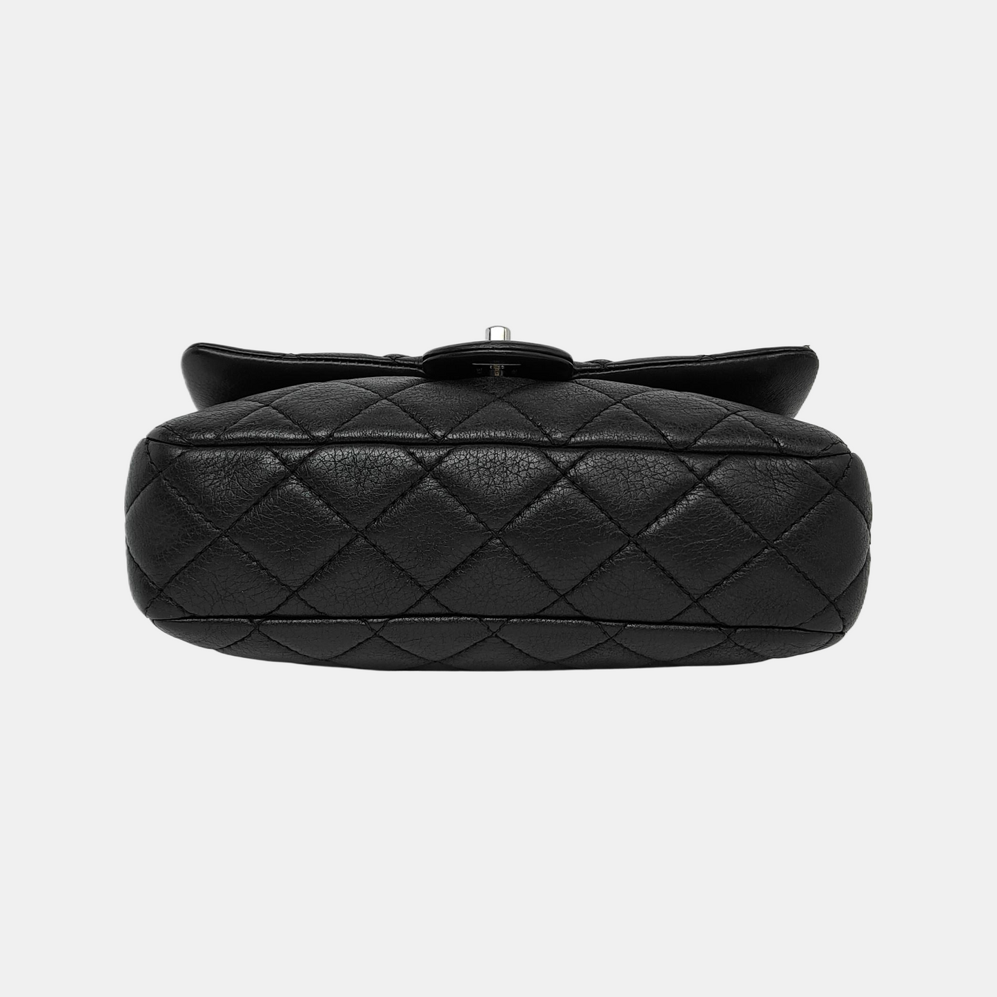 Chanel Medium Black Calfskin Leather Flap and Zipper Bag Silver Hardware, 2015