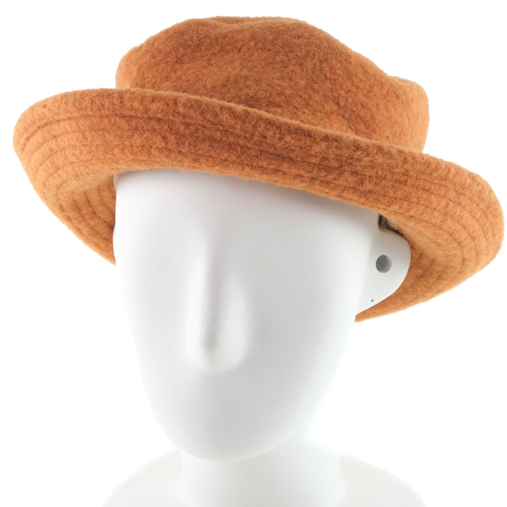 HERMES hat Wool, Nylon Orange Women 57