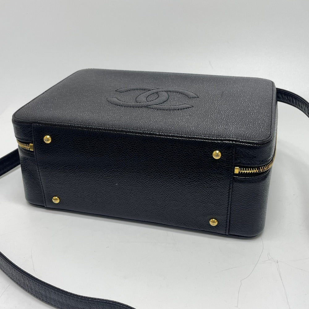 CHANEL Handbag Caviar skin black COCO Mark Vanity Bag Decacoco