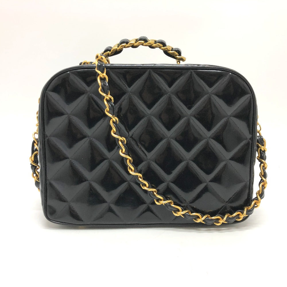 CHANEL Handbag enamel black Matrasse Vanity Women