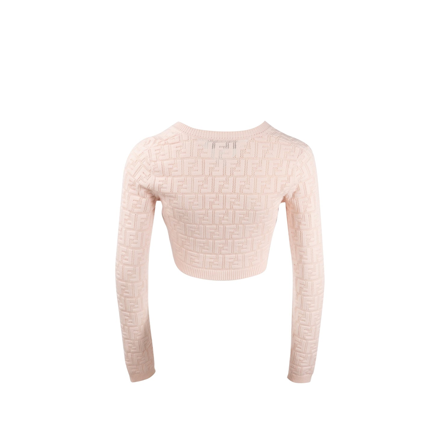 Fendi Size 36 Naomi Cropped Cardigan Viscose Pink