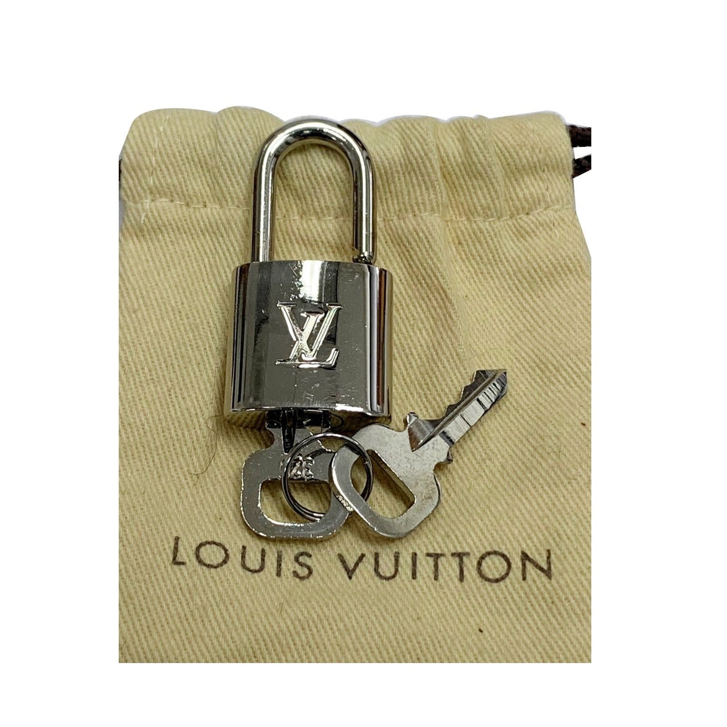 LOUIS VUITTON Padlock and 2 Keys Silver Bag Charm Number 320