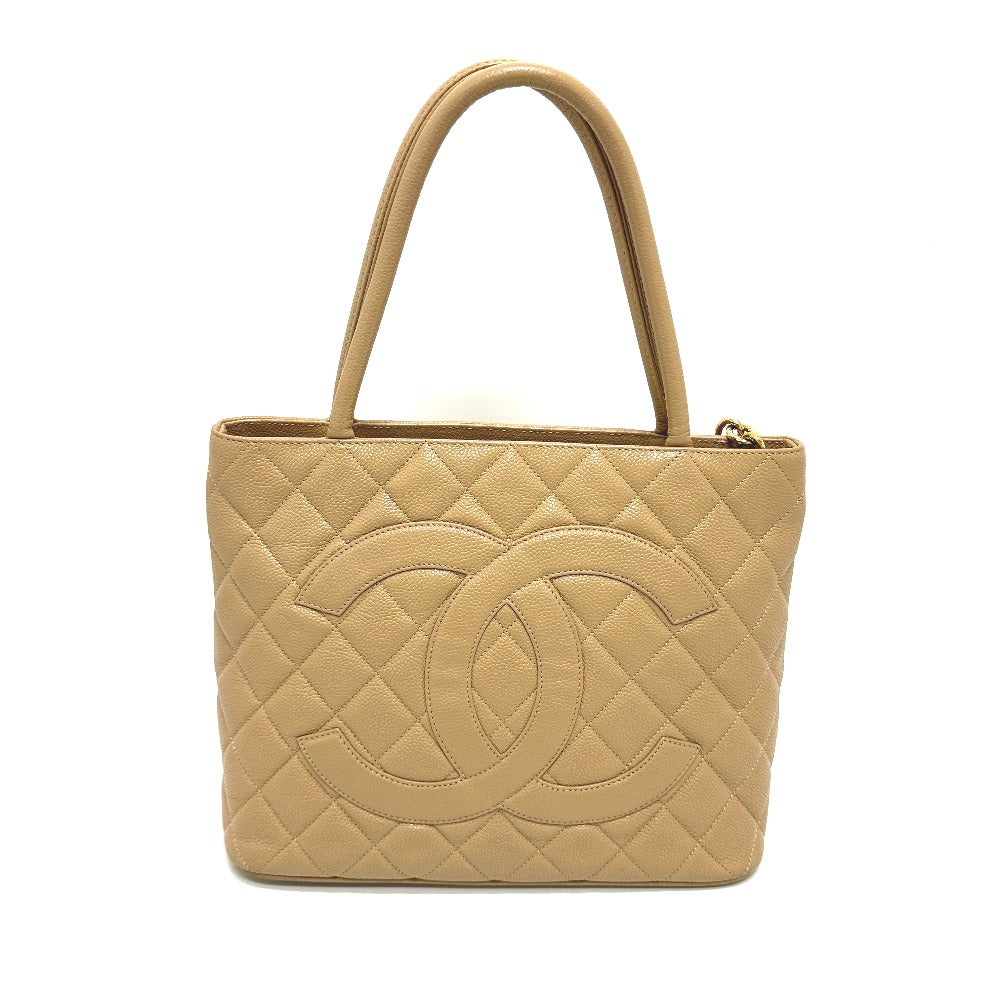 CHANEL Tote Bag A01804 Caviar skin beige CC COCO Mark Replica Tote