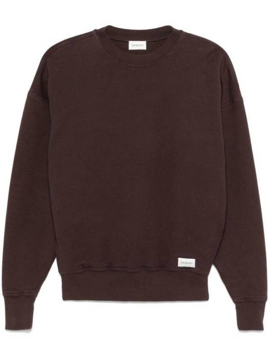 Luxury Saint Laurent Trending 2025 Crew Neck Sweatshirt Taupe Fonce