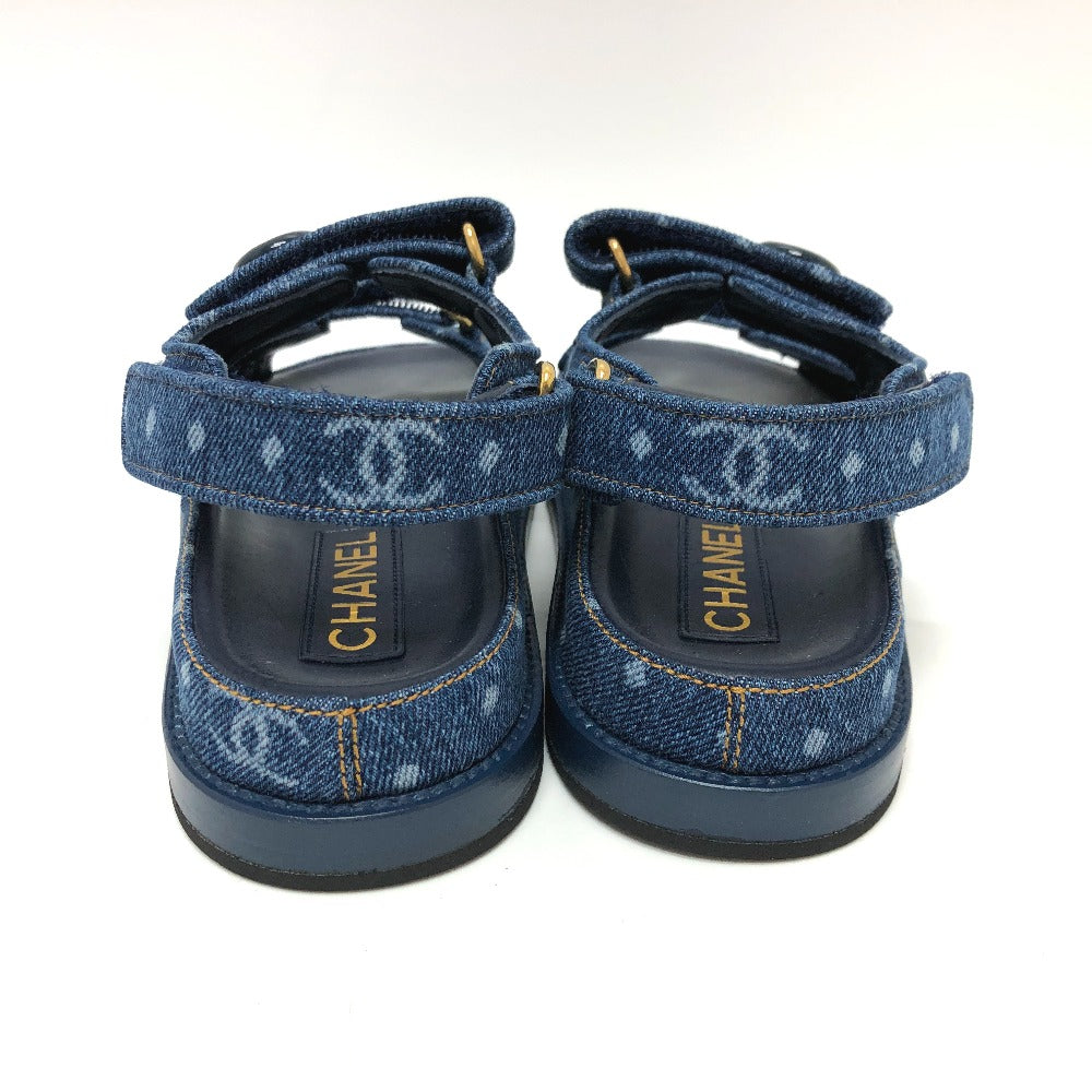 CHANEL Sandals G35927 denim blue 23P COCO Mark CC Women 36