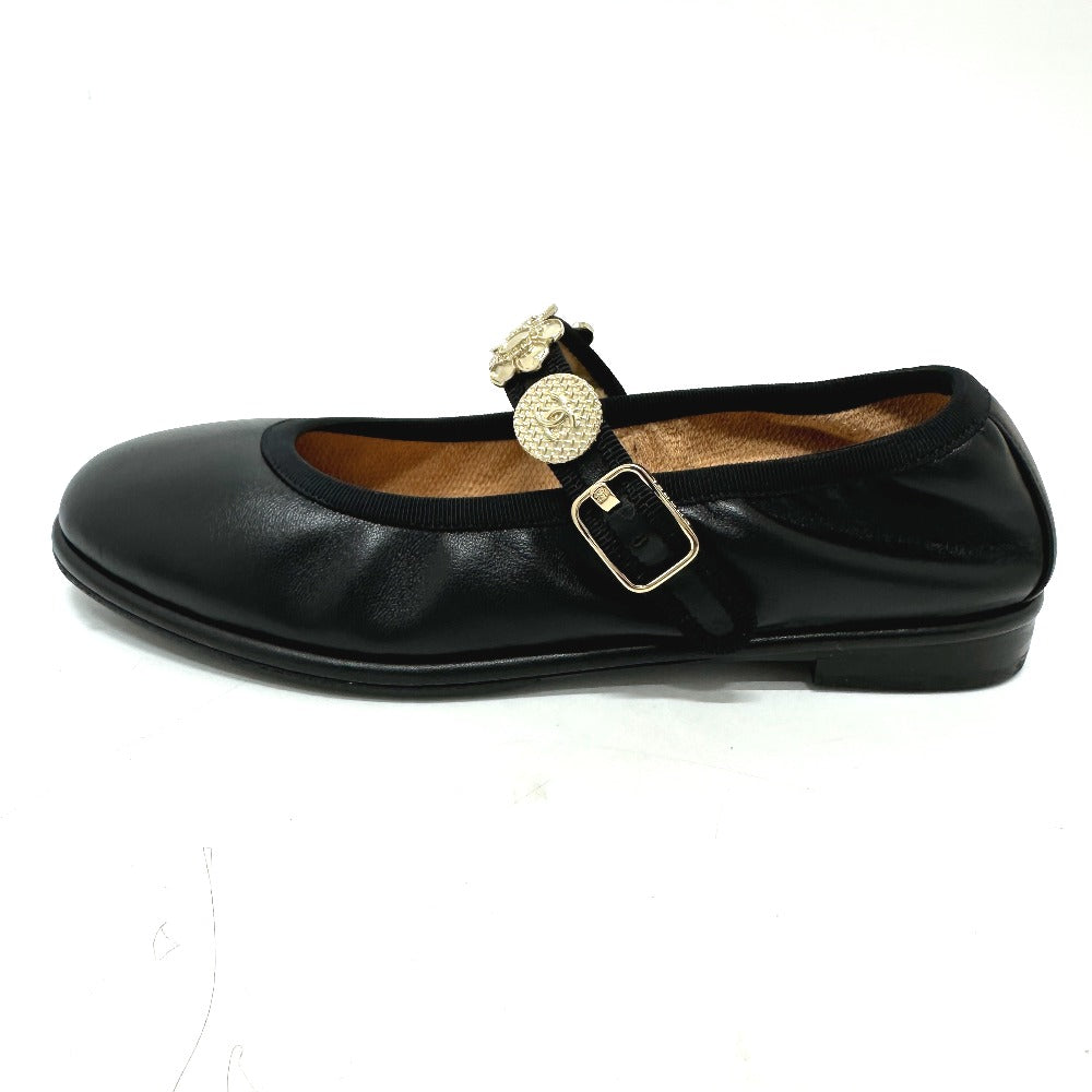 CHANEL Sandals G45778 leather black 24A Merry Jane 36.5