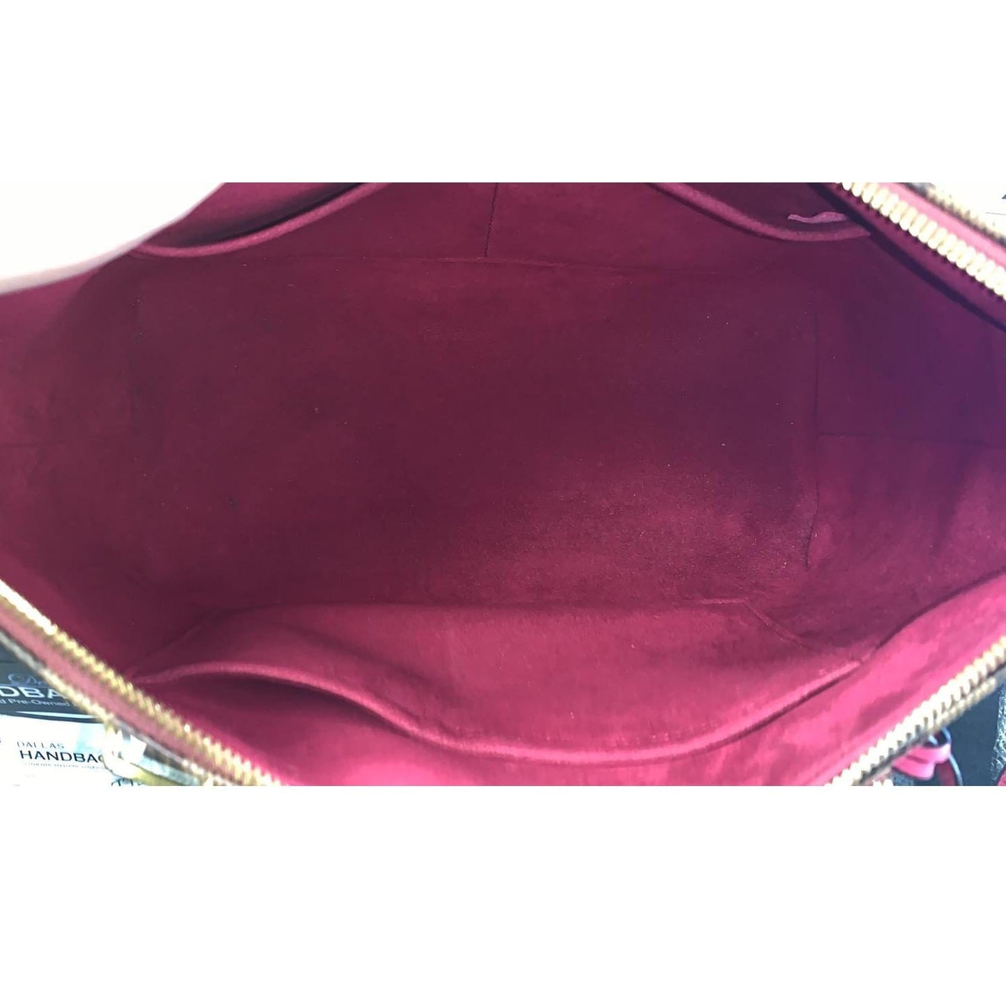 LOUIS VUITTON Hyde Park Damier Ebene Shoulder Bag Fuchsia