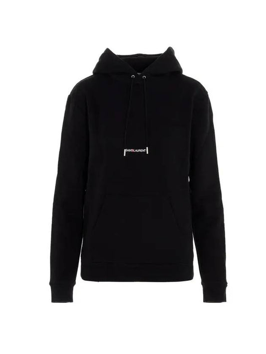Luxury Saint Laurent Trending 2025 Signature Logo Hooded Top Black
