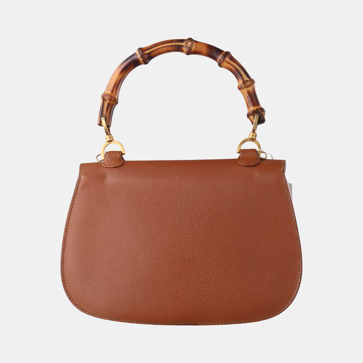 Gucci Bamboo 1947 Top Handle Bag Leather Medium Tan Brown