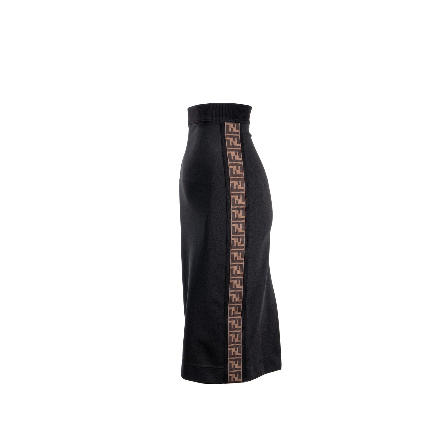 Fendi Size 36 Logo Classic Pencil Skirt Polyester Black