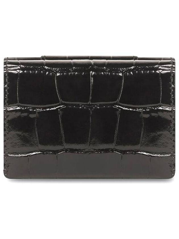 Luxury Balenciaga Trending 2025 Hourglass B Logo Half Wallet Black