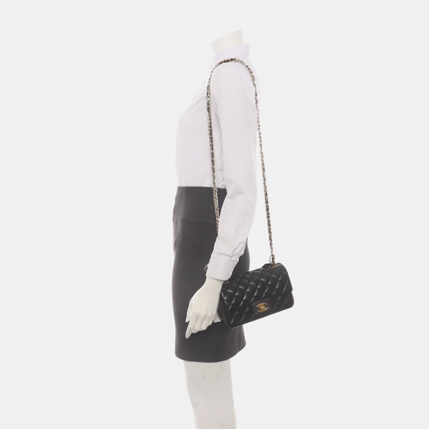 Chanel Classic Flap Rectangular Mini Black Lambskin Leather Gold Hardware, 2014-15