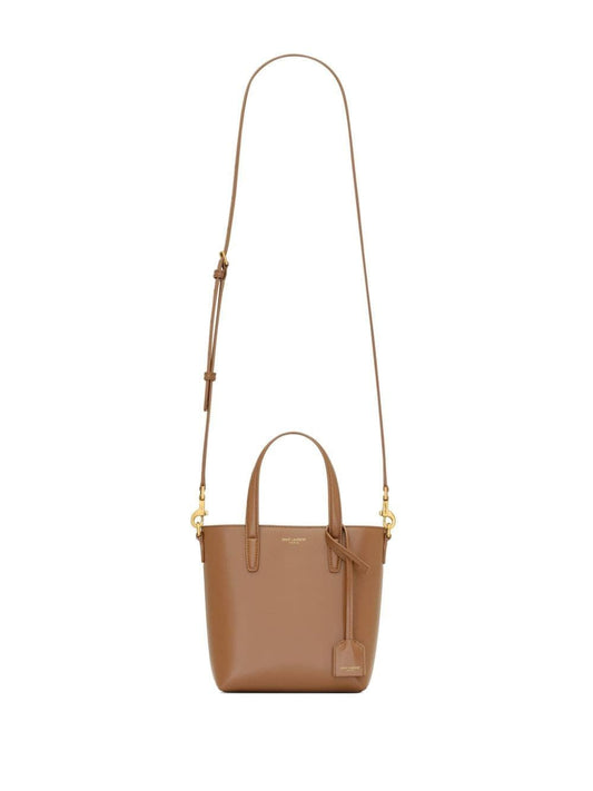 Luxury Saint Laurent Trending 2025 Women's Fox-Coloured Leather Mini Shopping Bag In Box in Brown | 773995AADDI