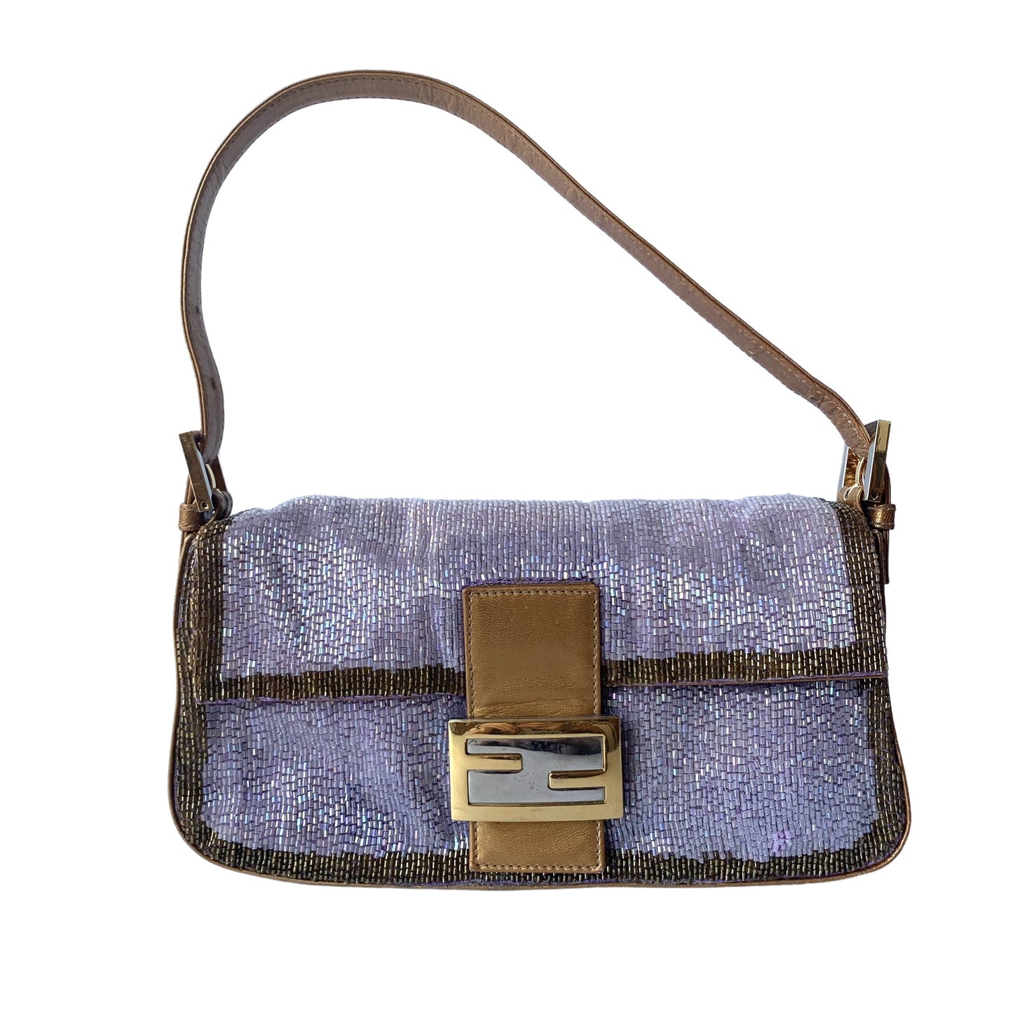 FENDI Baguette Glitter beads Lilac