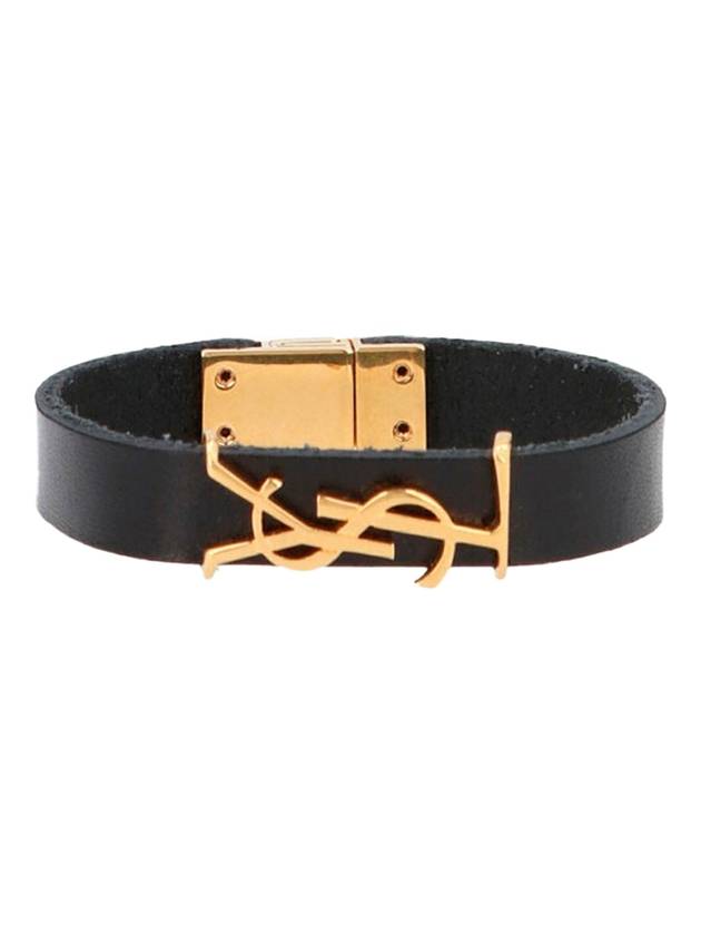 Luxury Saint Laurent Trending 2025 Opyum Leather Bracelet Black