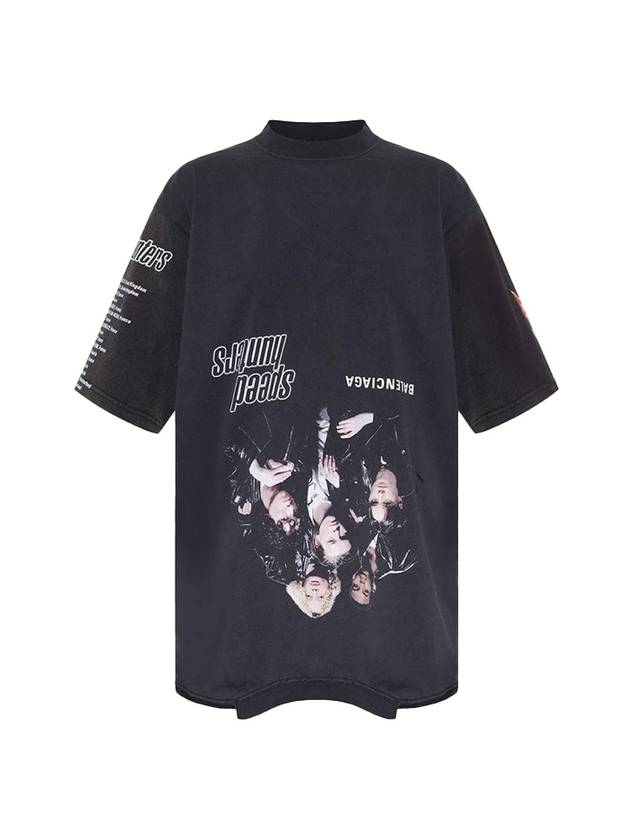 Luxury Balenciaga Trending 2025 Speed Hunter Upside Down Oversized Short Sleeve T-shirt Black