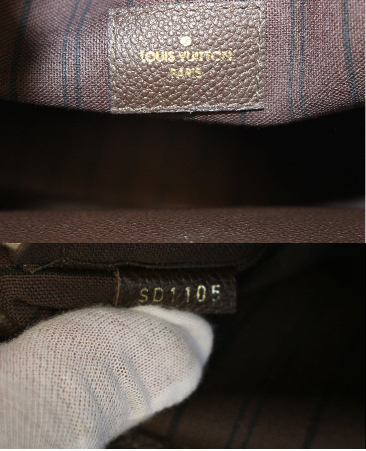 LOUIS VUITTON Terre Monogram Empreinte Montaigne GM Shoulder Bag