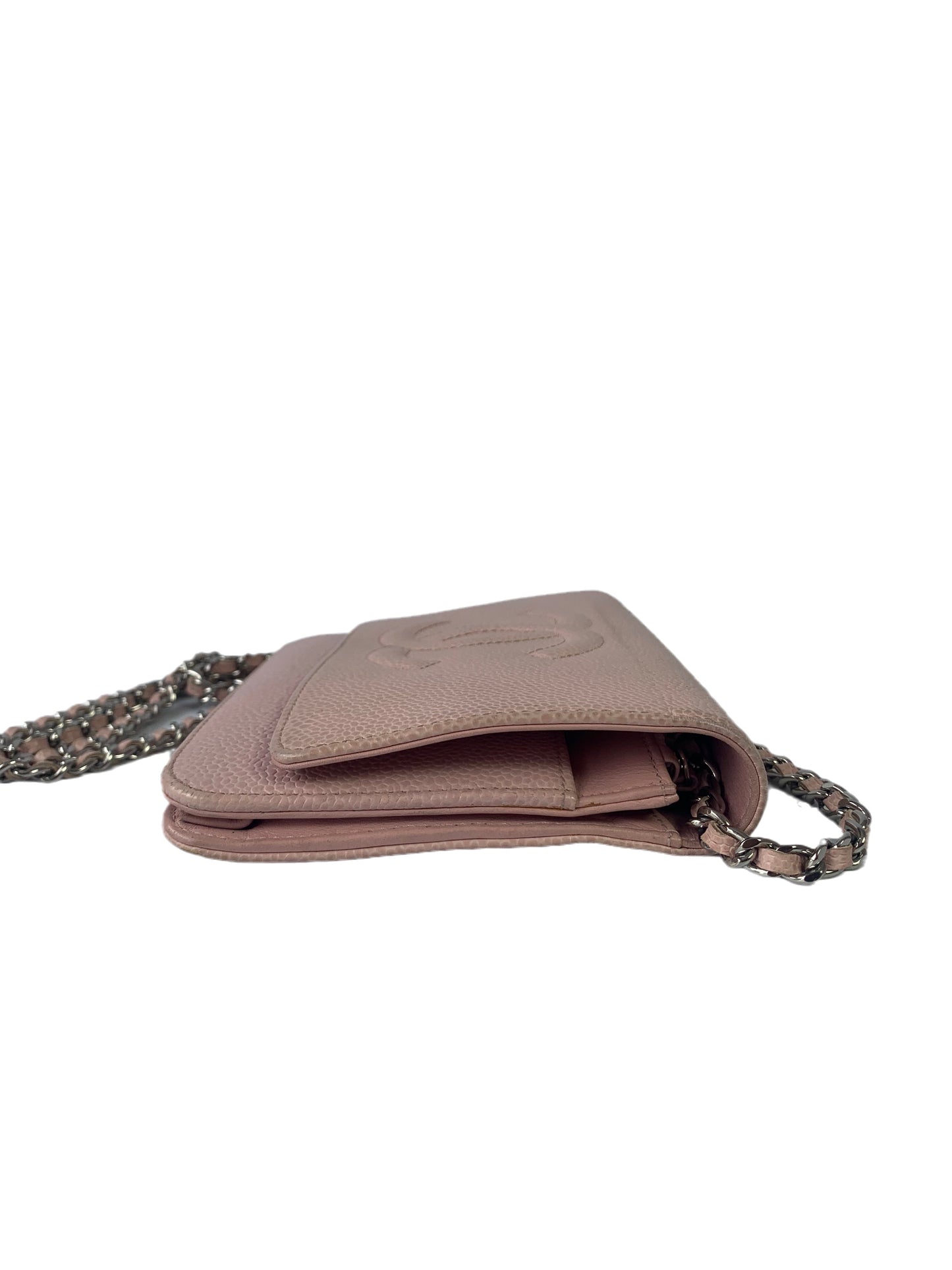 Chanel Wallet on Chain WOC Double CC Pink Caviar Leather