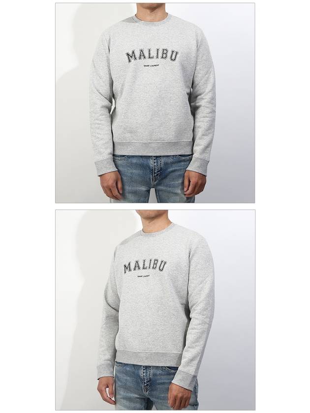 Luxury Saint Laurent Trending 2025 Malibu Graphic Crew Neck Sweatshirt Grey