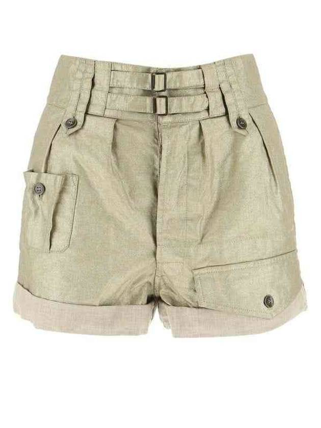 Luxury Saint Laurent Trending 2025 Women's Cargo High Waist Shorts Beige