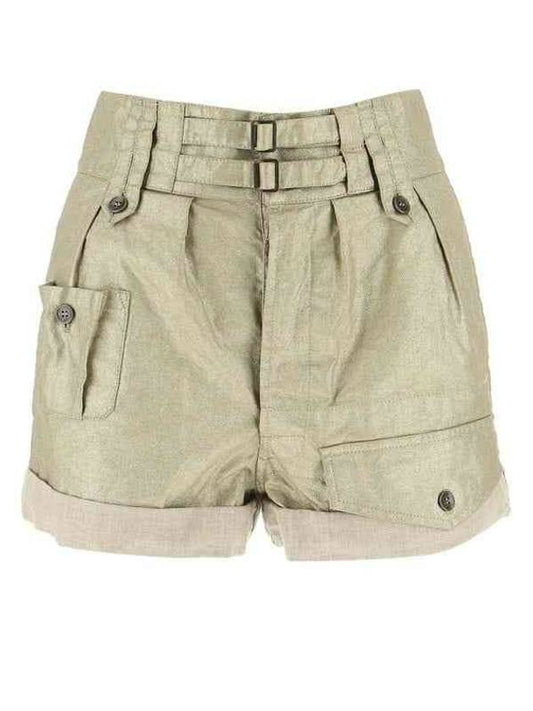 Luxury Saint Laurent Trending 2025 Women's Cargo High Waist Shorts Beige