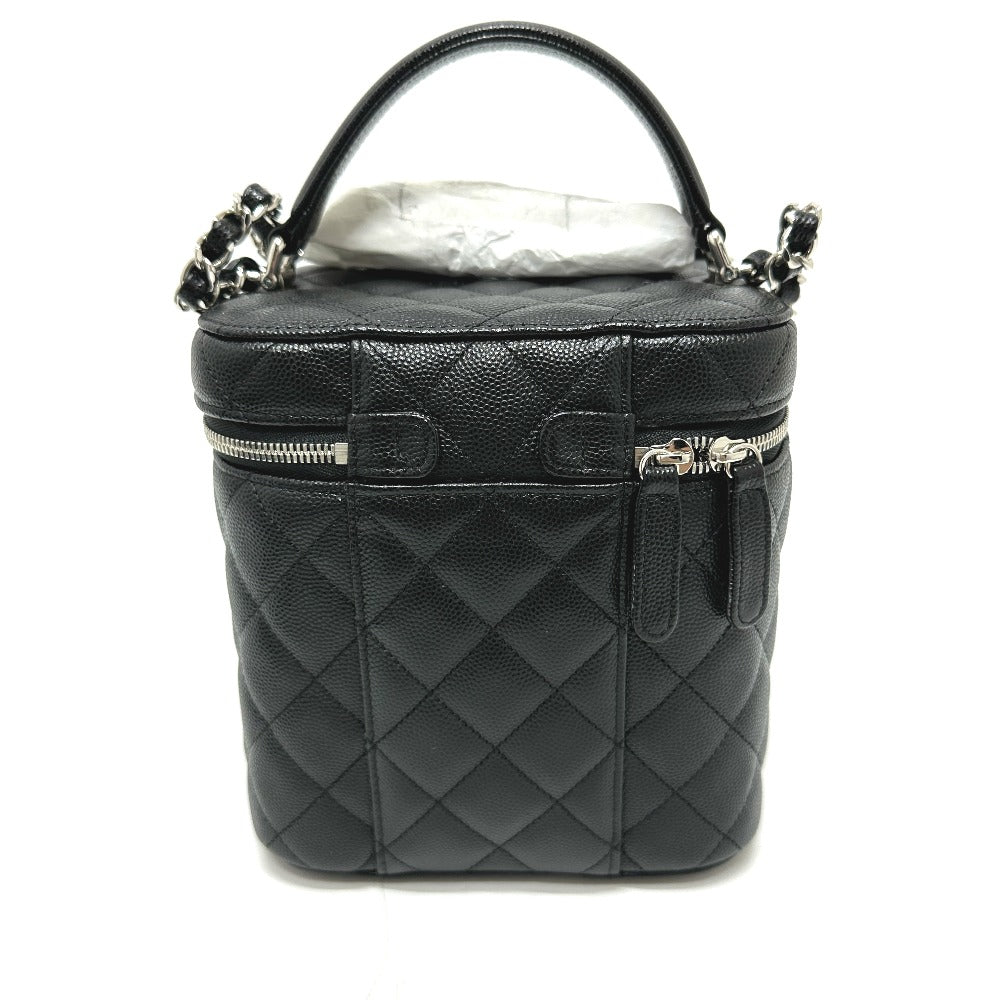 CHANEL Vanity bag AS2362 Caviar skin black COCO Mark CC Matelasse Quilting
