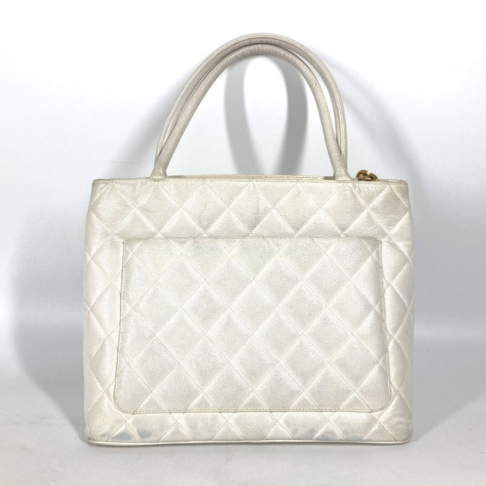 CHANEL Tote Bag A01804 Caviar skin white quilting matelasse CC COCO Mark Replica Tote Women