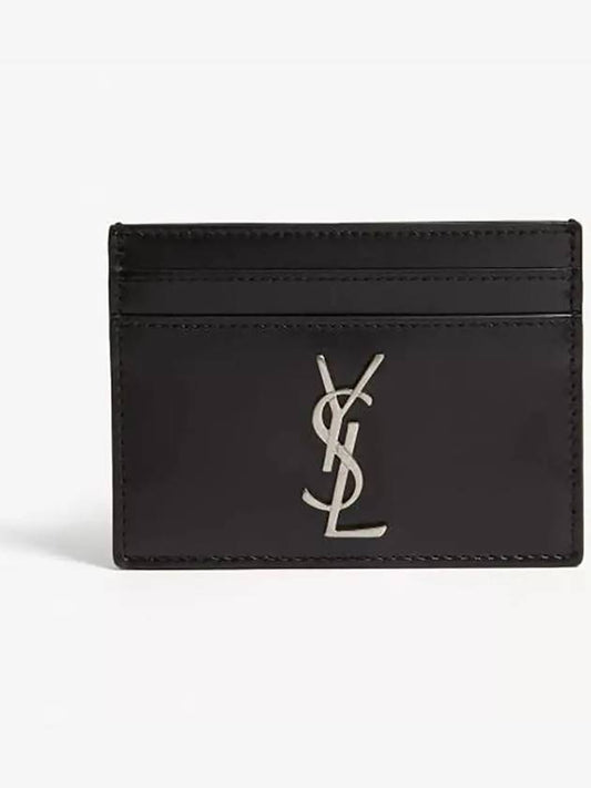 Luxury Saint Laurent Trending 2025 Monogram Card Case in Smooth Leather Black